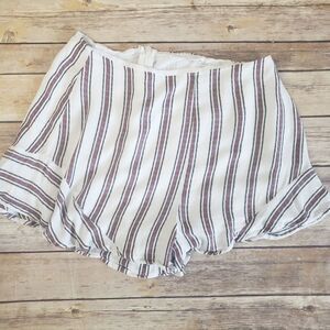 Lush rayon striped ruffle shorts